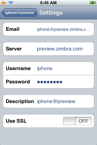 Настройка почты zimbra на iphone